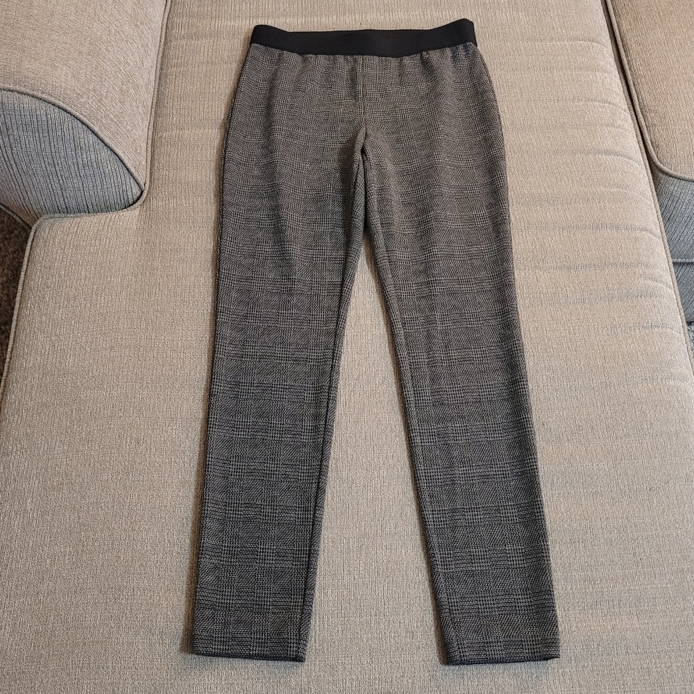 Talbots Black Gray Career Office Work Casual Dress Pants Leggings Size 2 Petite
